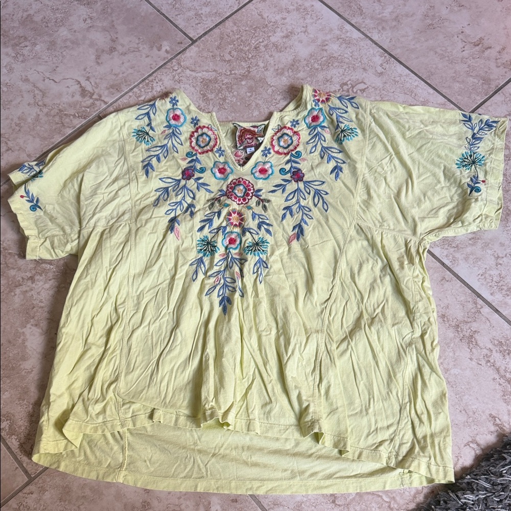 Johnny Was embroidered top size 1X